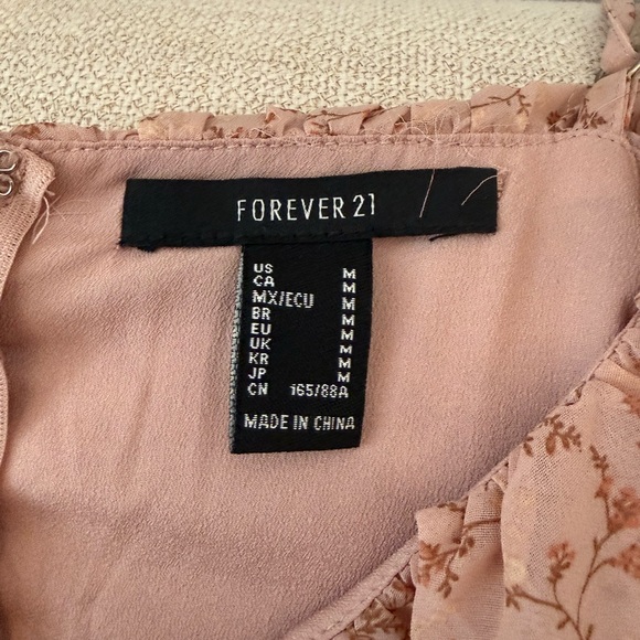 Forever 21 Floral Ruffle Pink Dress - Picture 3 of 8